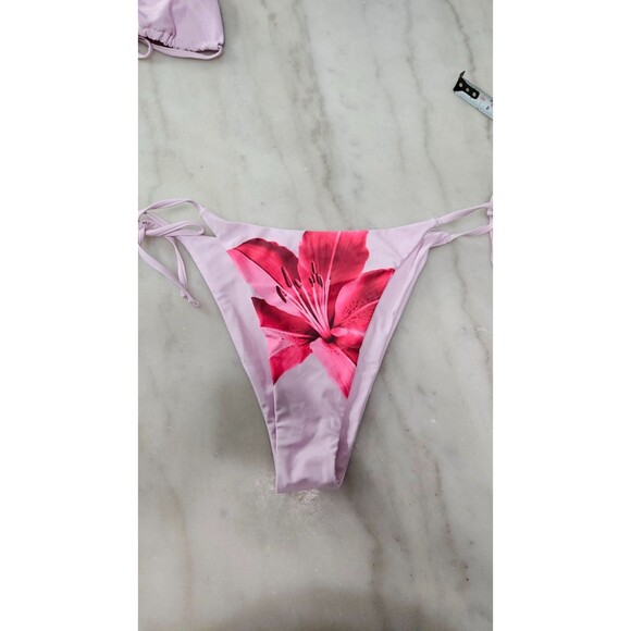 Zaful Pink Floral Print Halter Women's Bikini Swim Suit Set Size XL - Picture 3 of 9